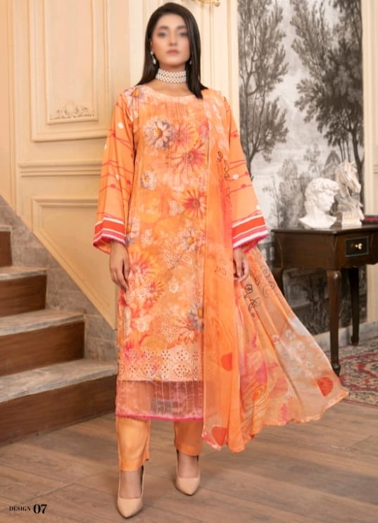 UMANG Premium Striped Viscose Digital Print 3-Piece Unstitched Suit