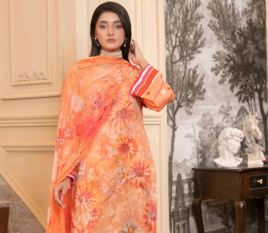 UMANG Premium Striped Viscose Digital Print 3-Piece Unstitched Suit