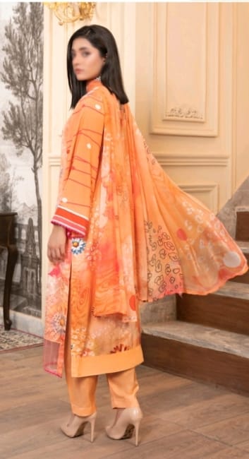 UMANG Premium Striped Viscose Digital Print 3-Piece Unstitched Suit