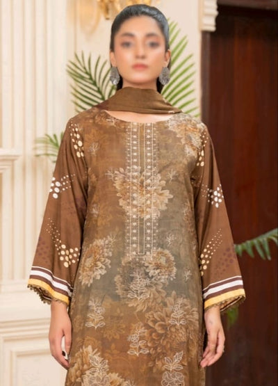 Elegant Premium Viscose 3-Piece Suit with Embroidered Print