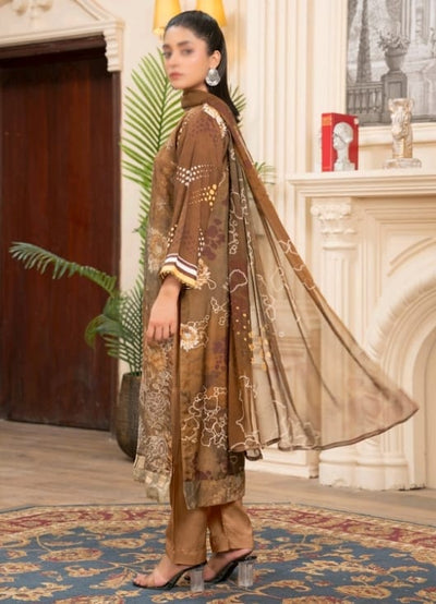 Elegant Premium Viscose 3-Piece Suit with Embroidered Print