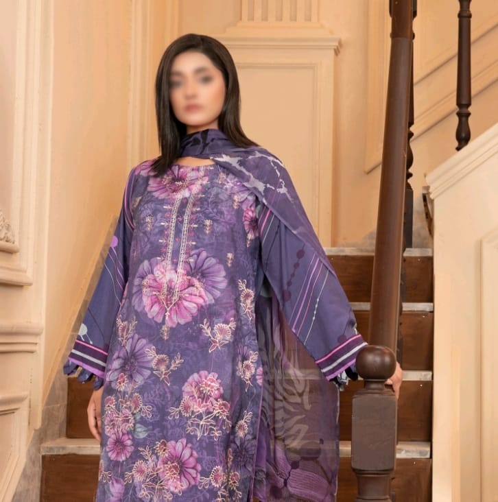 Premium Viscose Digital Print Suit with Embroidery & Dupatta
