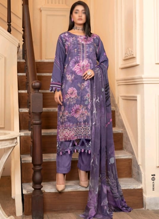 Premium Viscose Digital Print Suit with Embroidery & Dupatta