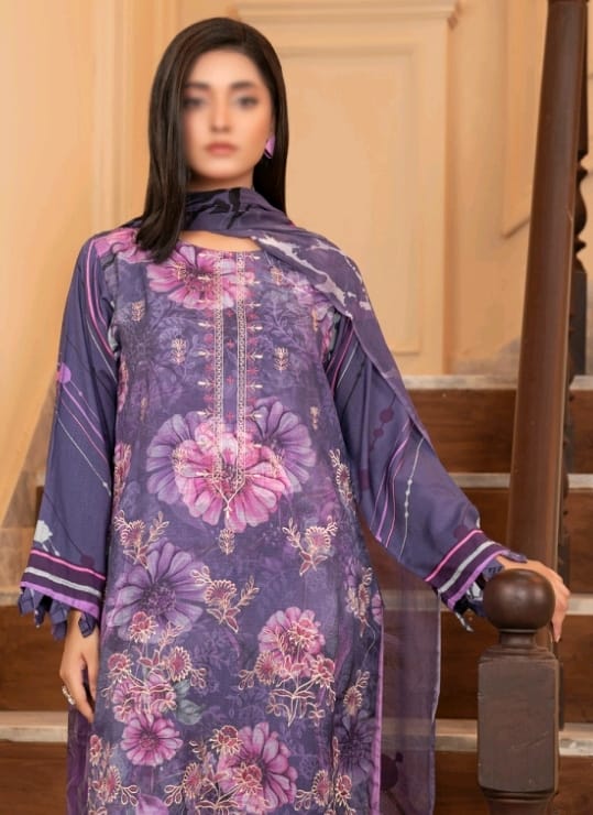Premium Viscose Digital Print Suit with Embroidery & Dupatta