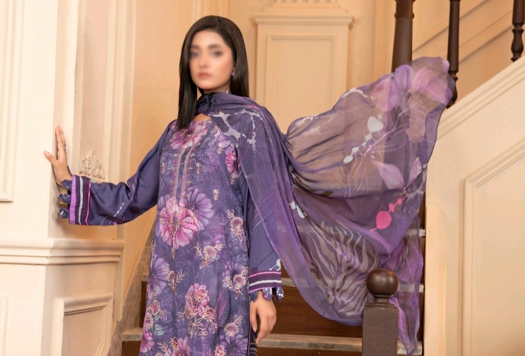 Premium Viscose Digital Print Suit with Embroidery & Dupatta
