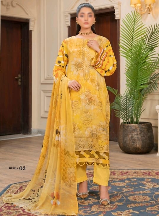 Unstitched Premium Viscose 3-Piece Outfit