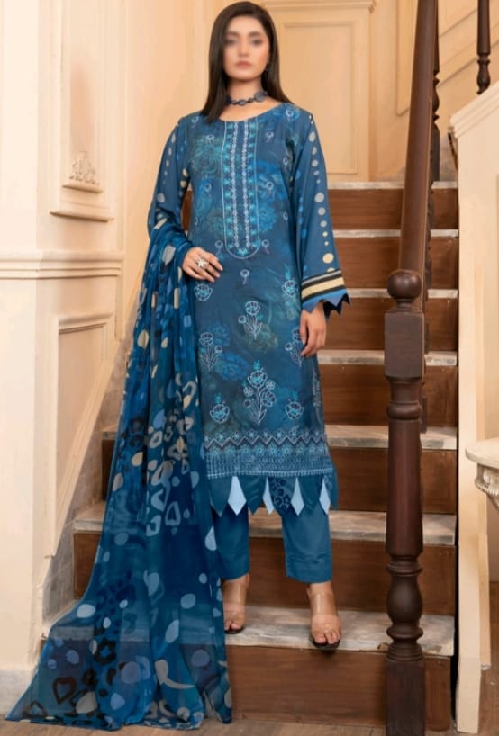 UMANG Premium Digital Print Striped Viscose Suit