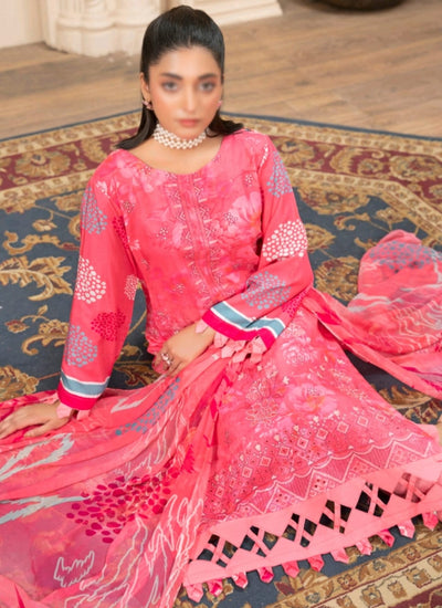 Classic 3-Piece Unstitched Viscose Outfit with Digital Print